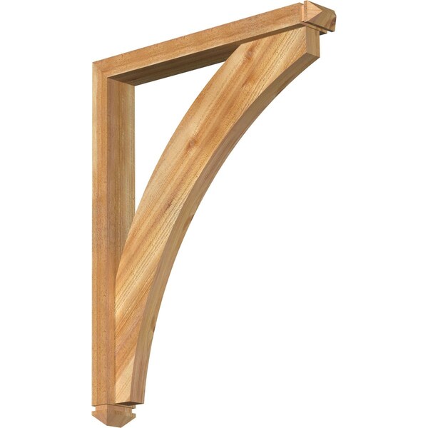 Ekena Millwork Thorton Arts and Crafts Rough Sawn Bracket w/ Offset Brace, Western Red Cedar, 4"W x 28"D x 36"H BKT0402X28X36THR03RWR - main